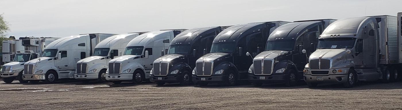 Pacific Refrigerated Services fleet of reefer trucks